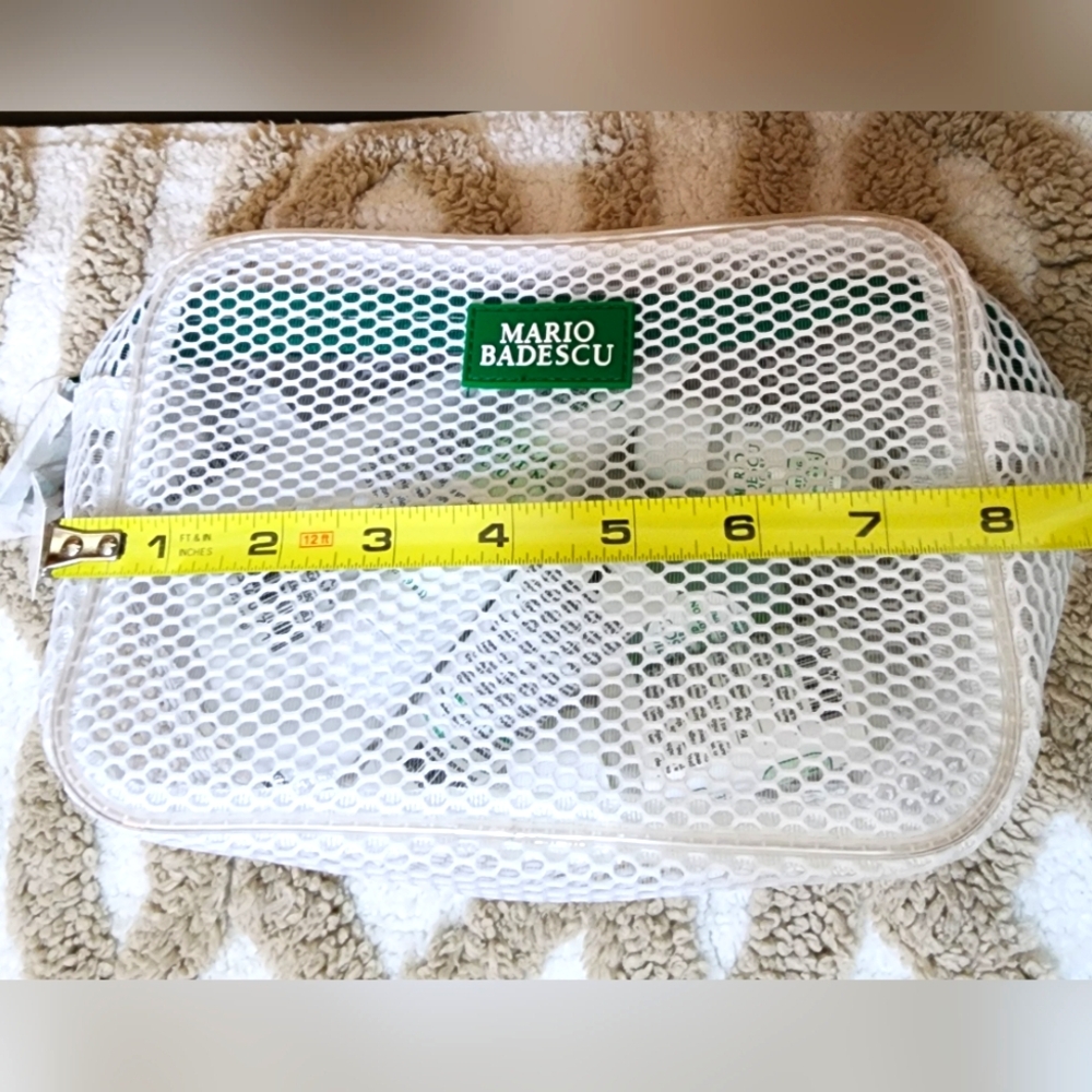 MARIO BADESCU MESH COSMETIC CASE WITH TRAVEL SIZE ITEMS NWOT